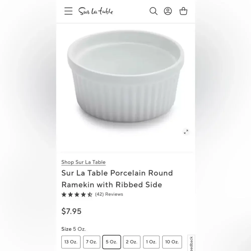 Sur La Table 5 oz Porcelain Ramekins Set
