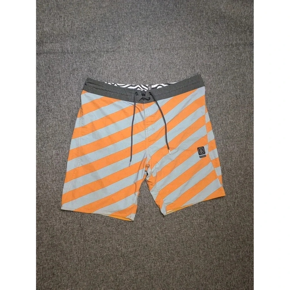 Volcom Board Swim Shorts Mens 36 Stone Surf Beach‎ Trunks Colorful Striped Y2K