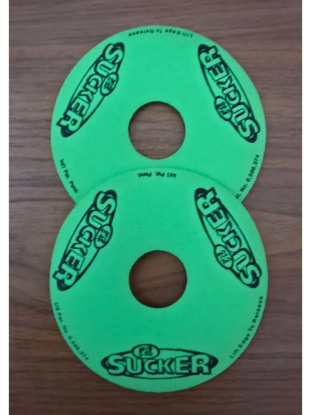L'il Sucker Set Of 2 Green Round Drink Holder Coaster Suction 4