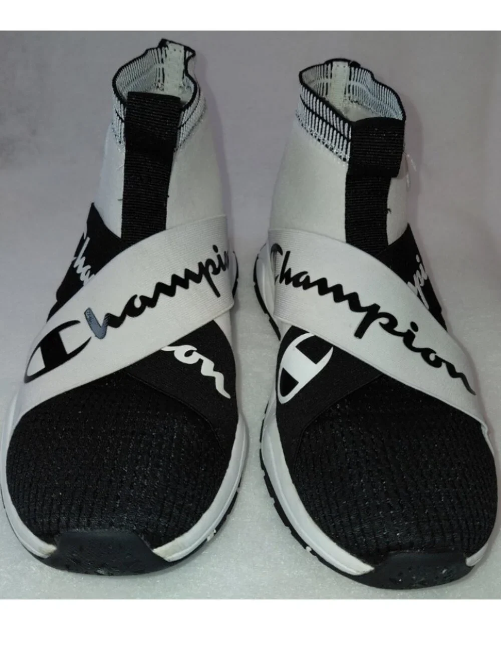 Champion Rally Crossover High-Top Slip-on Sneakers Black/White Size 7Y