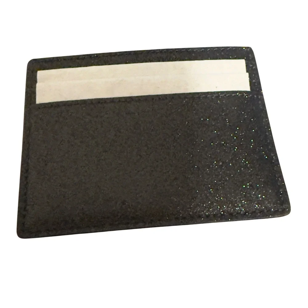 Kate Spade New York Black Glitter Slim Card Holder Wallet New In‎ Box
