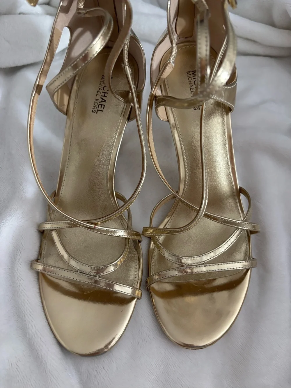 Michael Kors Metallic Gold Strappy High-Heel Sandals