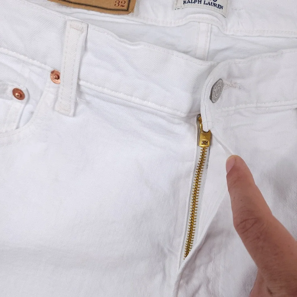 Polo Ralph Lauren Varick Slim Straight White Garment Dyed Stretch Jean Men 40x32