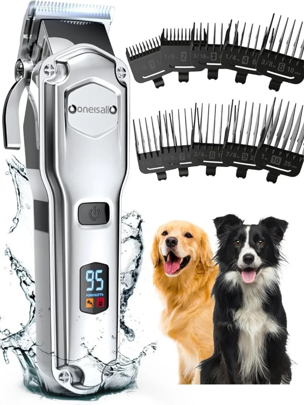 Oneisall Dog Clippers for Grooming Thick Heavy Coats