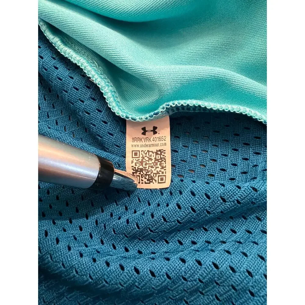 Under Armour girls turquoise heatgear long sleeve layer 1/4 zip  YM