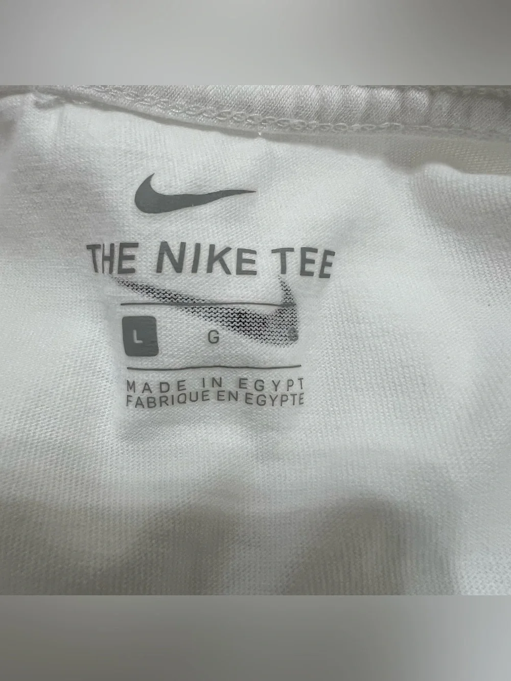Nike Sportswear Dual Swoosh Pack White Cotton Tee Black Logo Men's Large