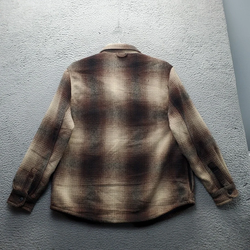 Jachs Chunky Flannel Shacket Mens Medium Multi Plaid Long Sleeve Vented Collared