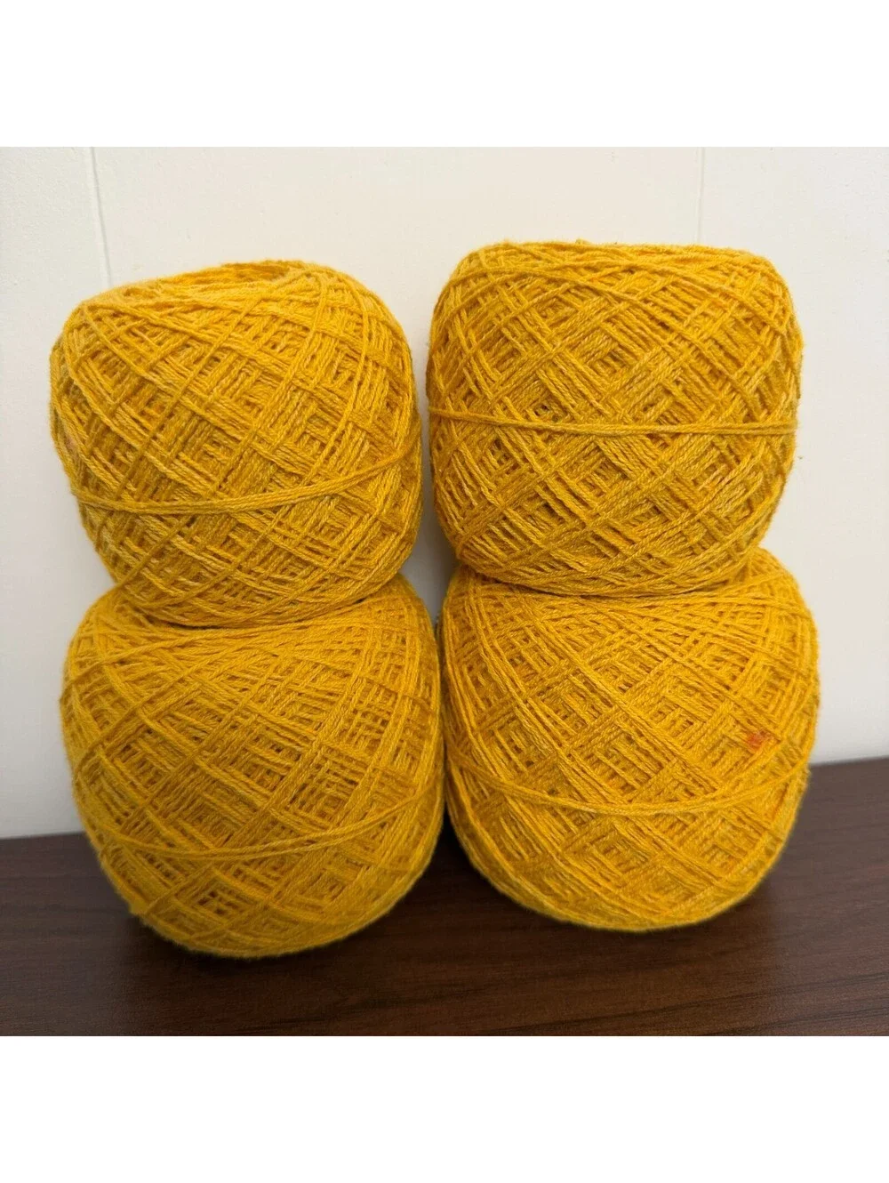 Reclaimed Cotton Acrylic Sport Yarn 734 Yds Golden Yellow 268g (4 Cakes)
