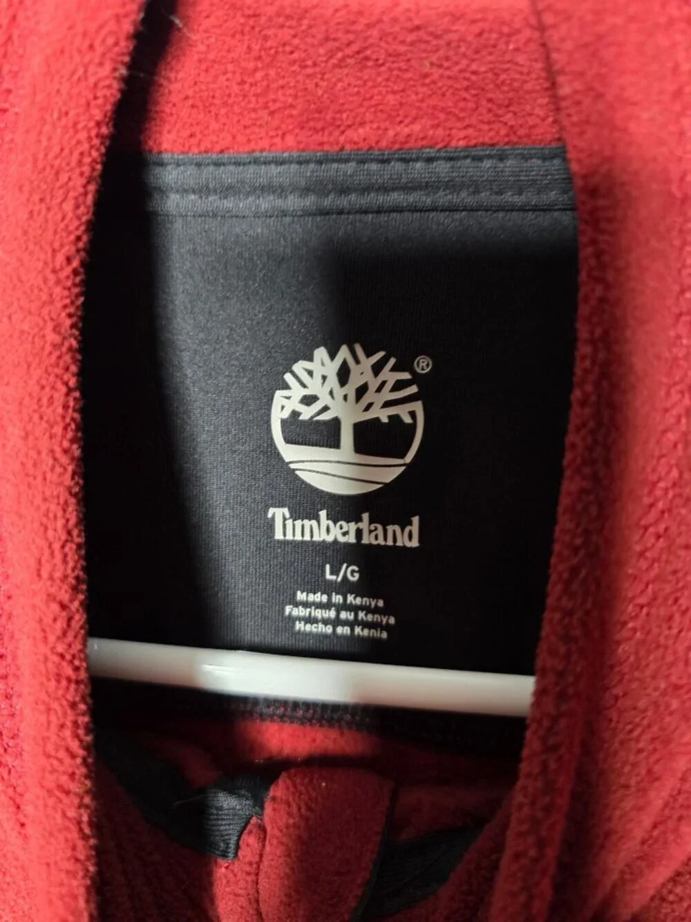 Timberland Red Fleece 1/2 Zip Pullover Jacket Large