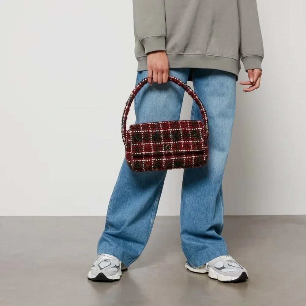 ANINE BING NWT Nico Bag in Cherry Plaid
