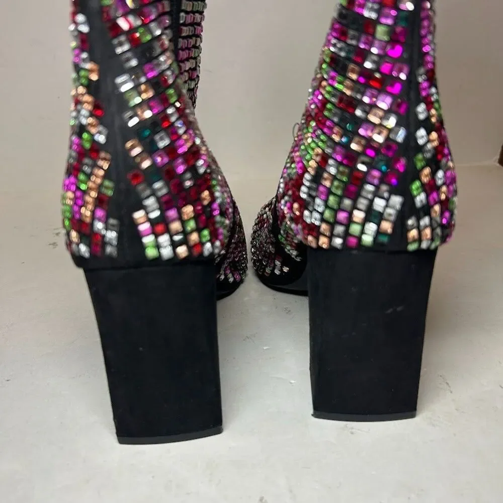 Wild Pair Womens 6 M Multi Bling Ingridd Pointed Toe Dress Booties DISPLAY RX1