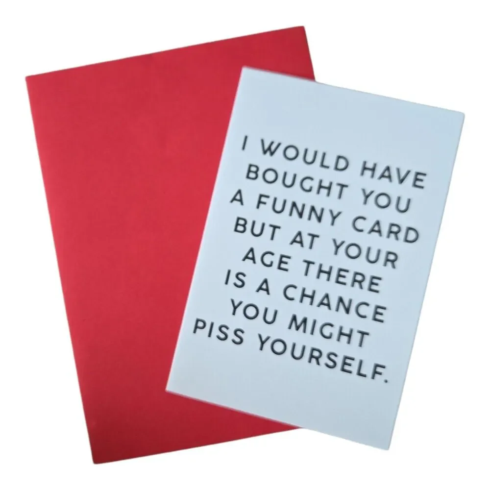 Funny Birthday Greeting Card with Red Envelope | Humorous Adult Birthday Card |