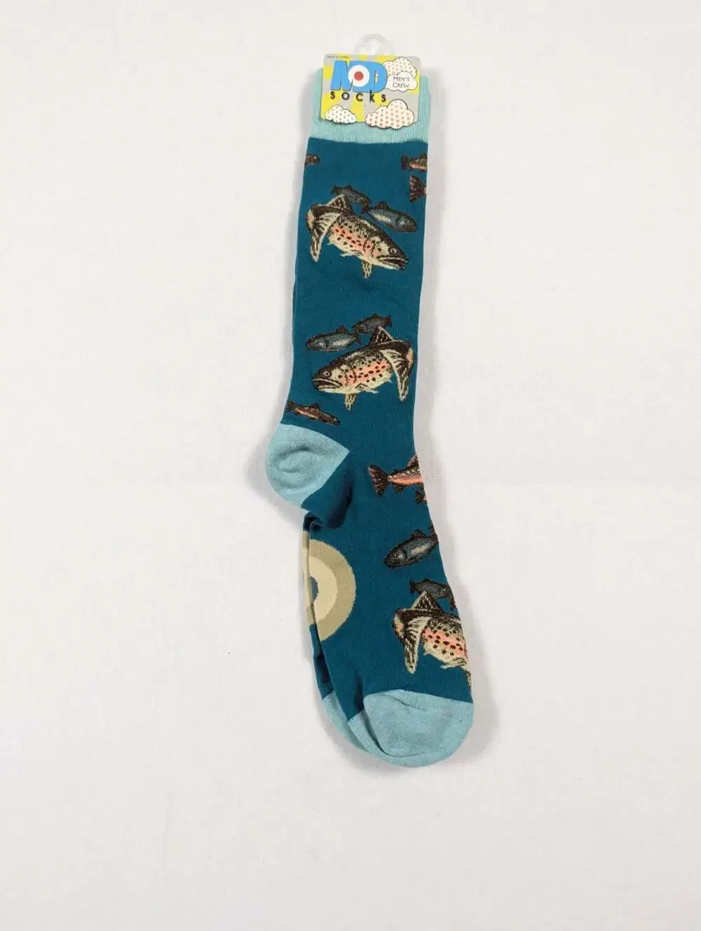 ModSocks Trout Fishing Men's Crew Socks, Deep Teal men's 10 and 1/2
