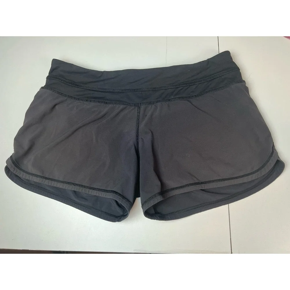 Lululemon Black Athletic Shorts with Liner Brief  Size 8