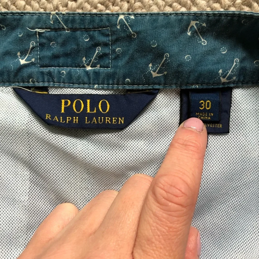 Vintage Polo Ralph Lauren Men’s Riviera Nautical Anchor Swim Trunks Late90s/Y2K