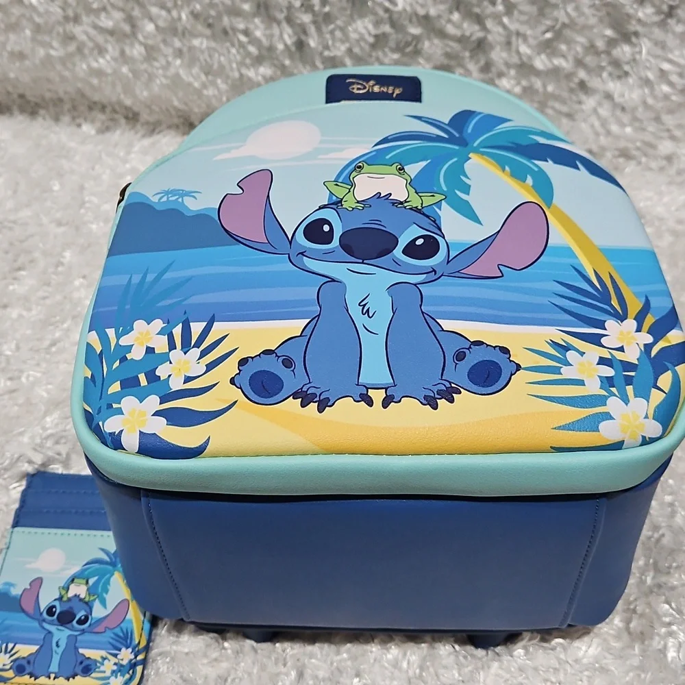 Loungefly Lilo And Stitch Frog mini Backpack And Card Holder
