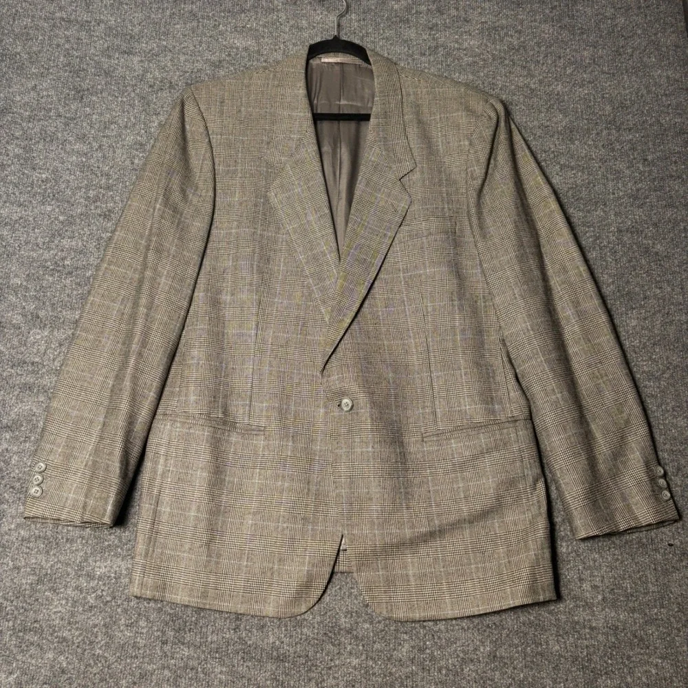 Billfox Rare Fibres London Men's Glen Plaid Suit 38R 36x30‎ Prince of Wales