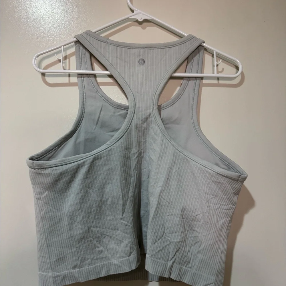 Lululemon Ebb To Street Racerback Crop Tank Blue Cast