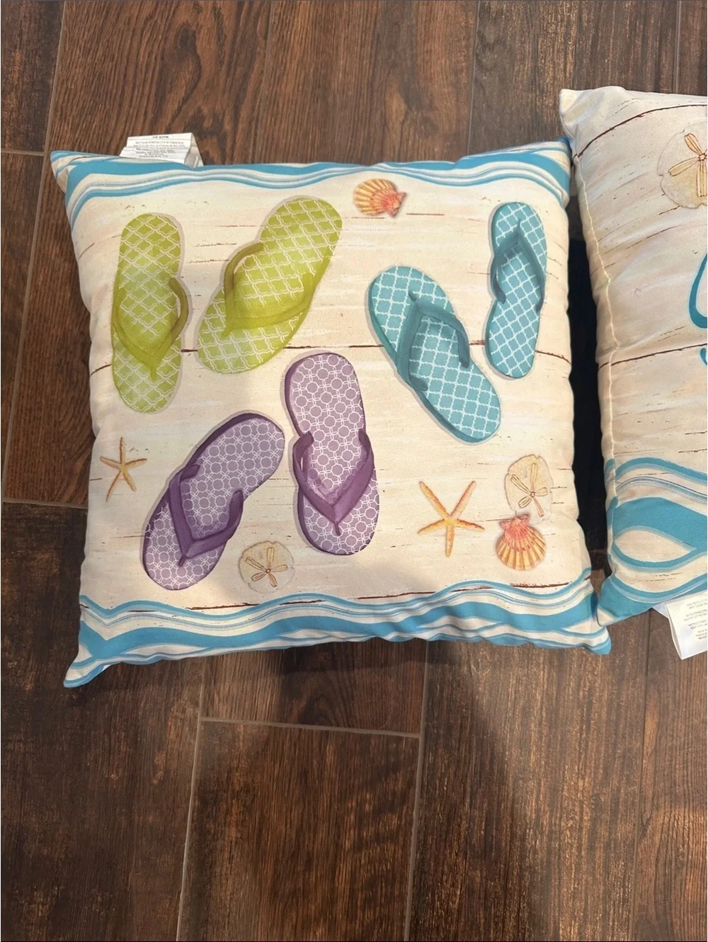 Laural Home Decorative Throw Pillows Set of 2 - Gone to the Beach Design