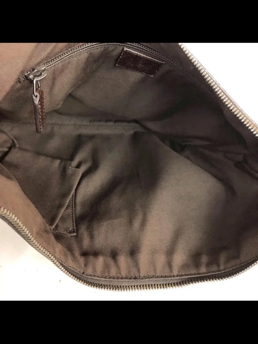 Gucci Beige Brown GG Monogram Crescent Bag with Green/Red Strap