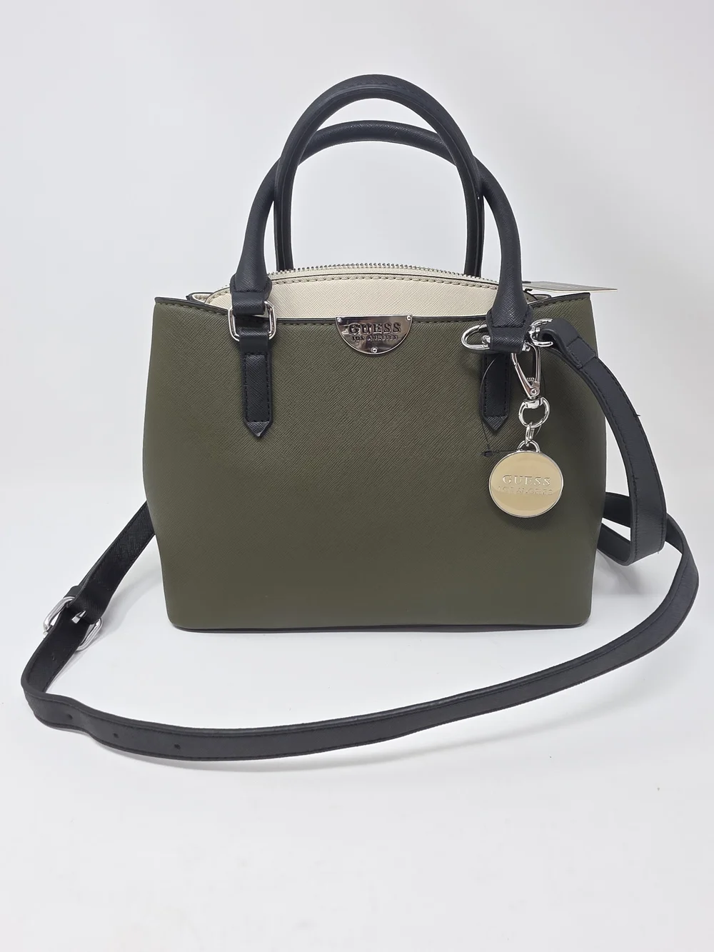 GUESS Olive Green and Black Bag Satchel Shoulder Crossbody Purse NWT