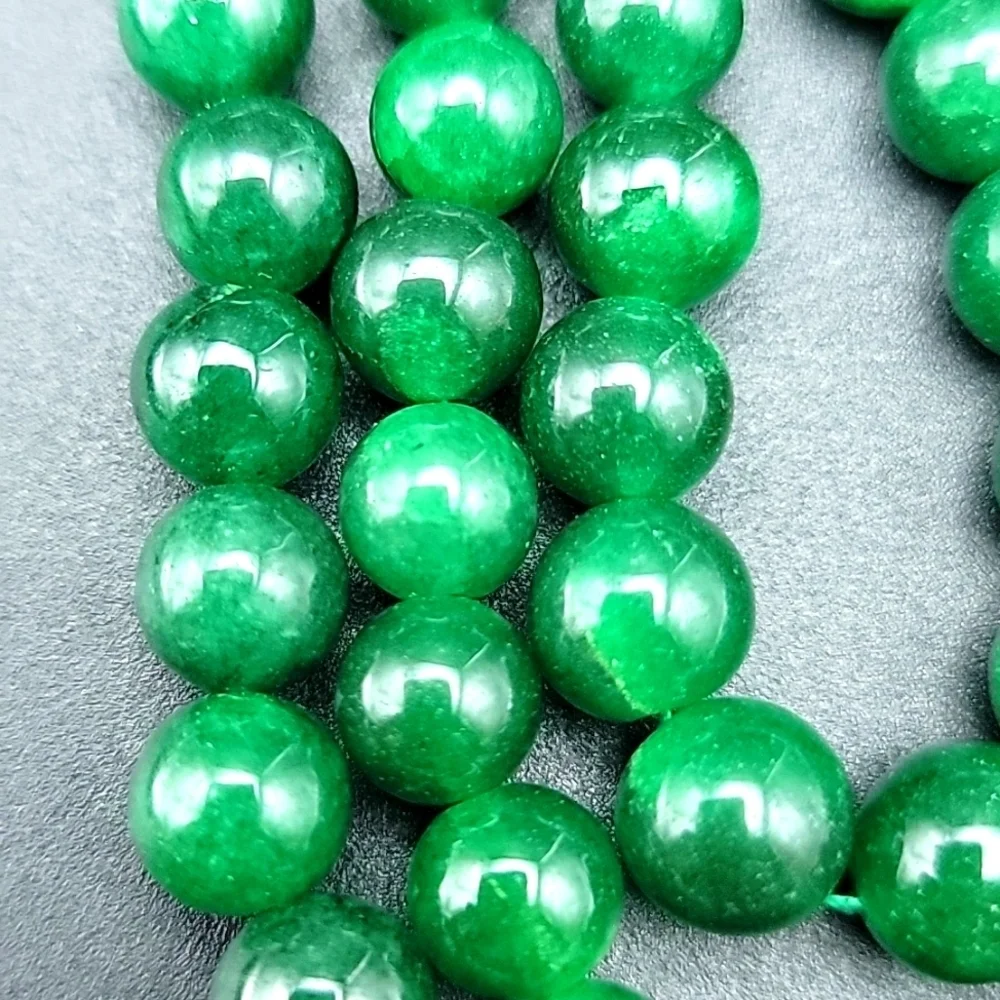932.50 CTS GREEN EMERALD EARTH MINED 3 LINE ROUND BEADED GEMSTONE BEADS NECKLACE