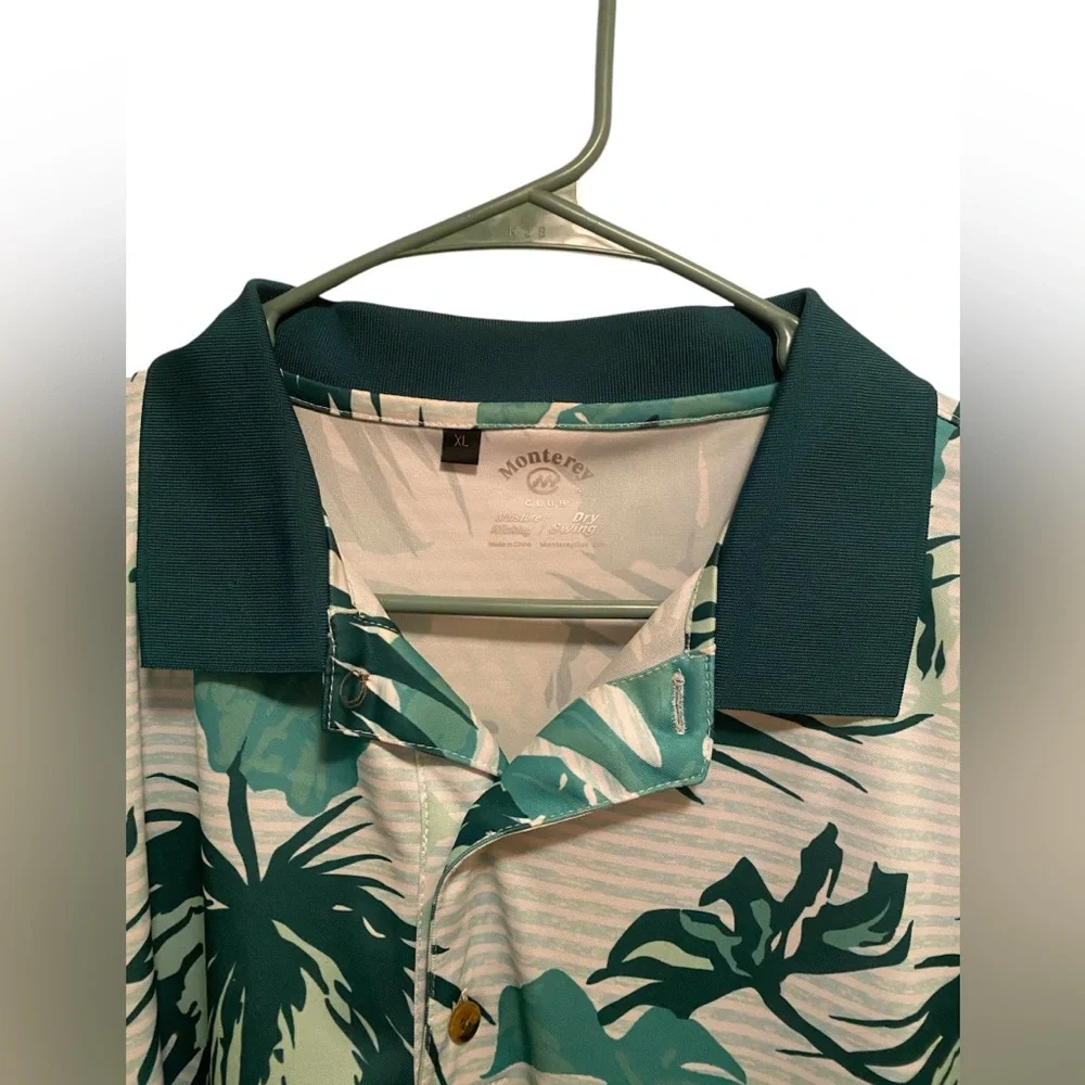 Bundle of Floral Print golf‎ polos. Brands include Adidas and Monterey. Size XL