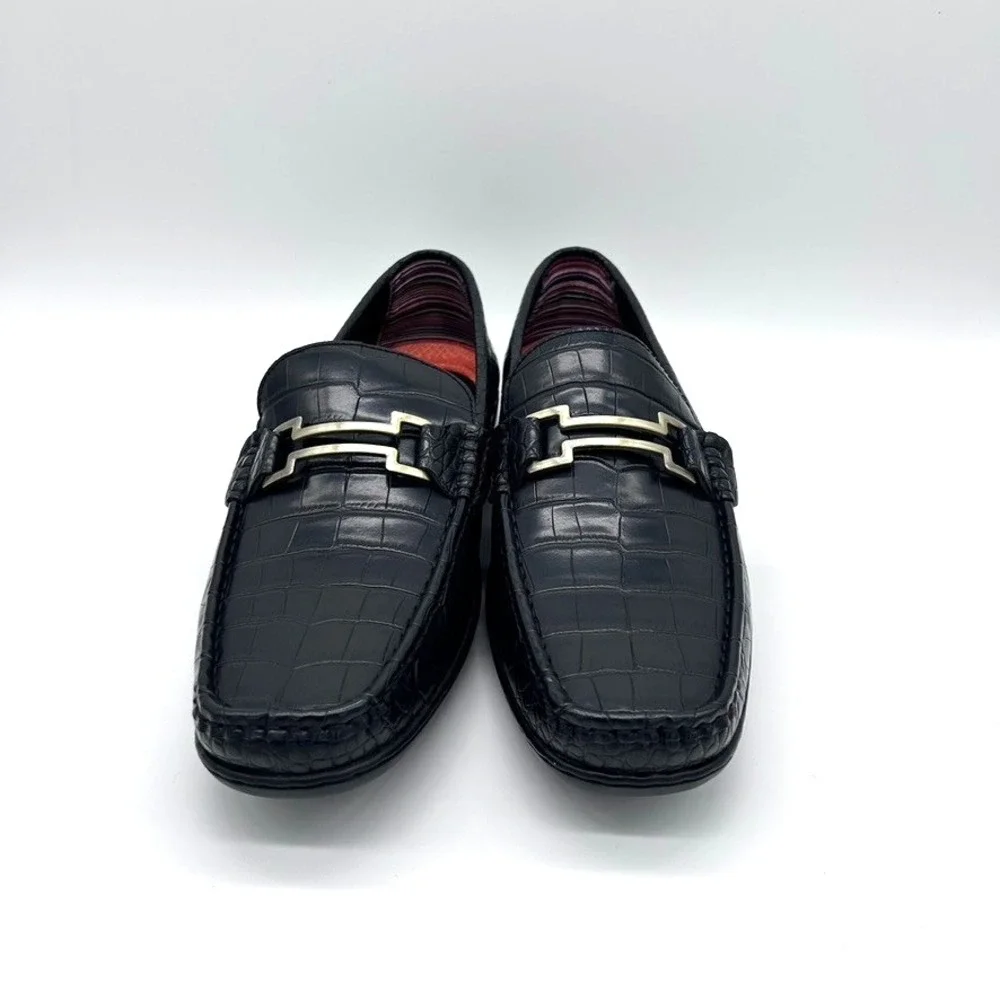 Stacy Adams Embrey Moc Toe Bit Slip-On Dress Men's Shoes Black‎ US 9M