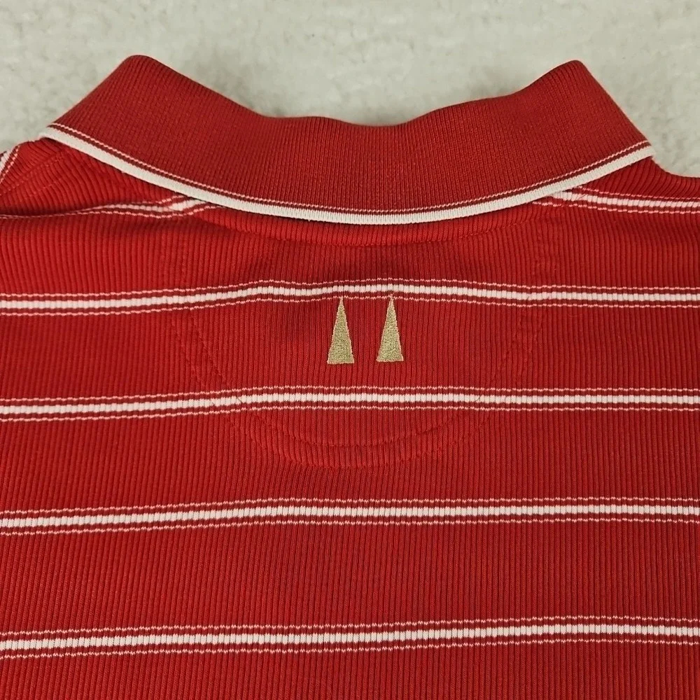 Vintage Greg Norman Short Sleeve Cotton Polo Shirt Red Ribbed Knit Sz‎ XL