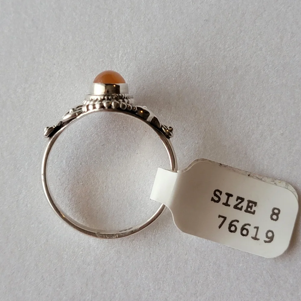 925 Sterling Silver carnelian dahlia