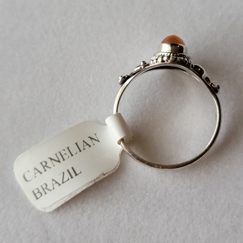 925 Sterling Silver carnelian dahlia
