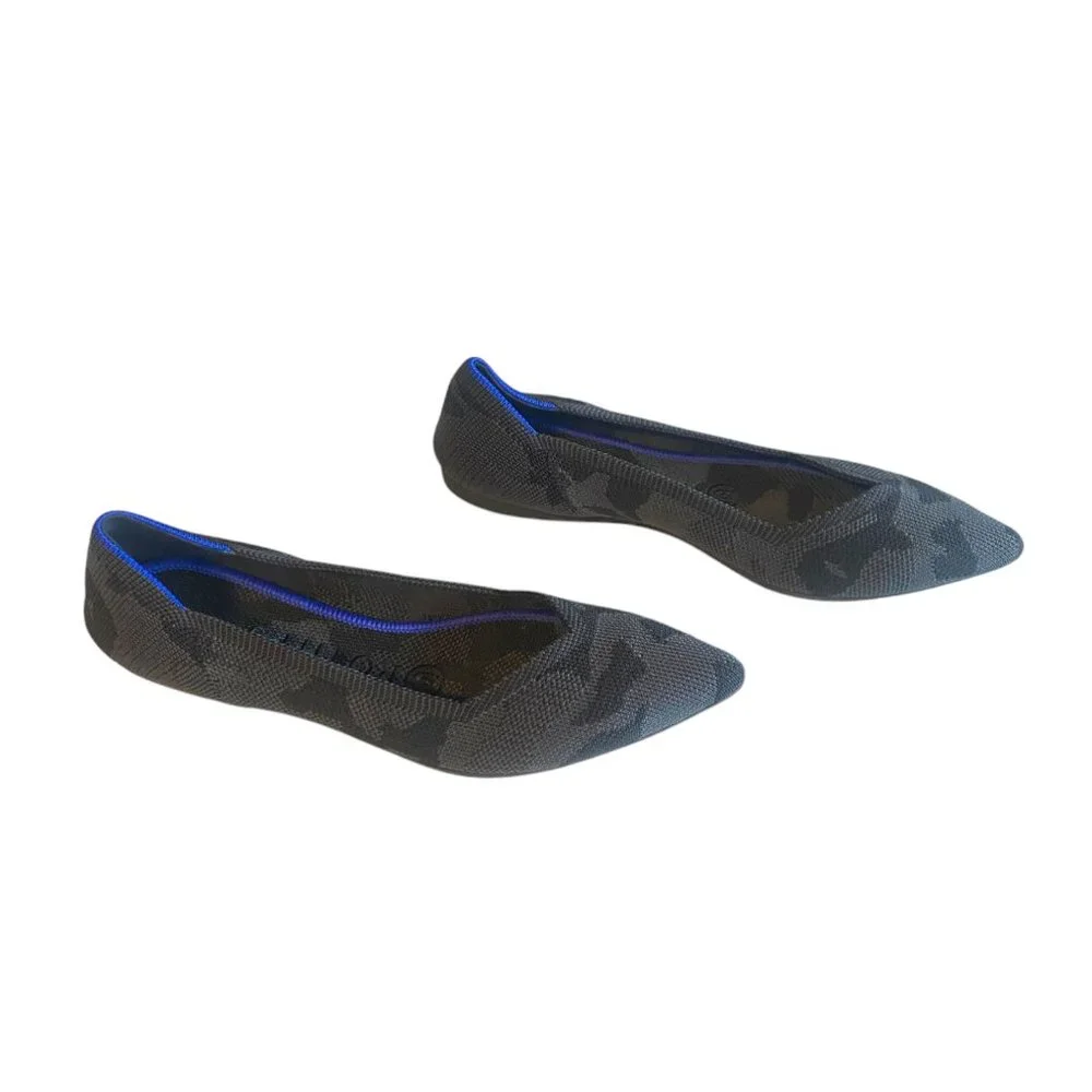 Rothy’s NWOB‎ The Point in Black/Gray Camo Retired Women's SZ 6