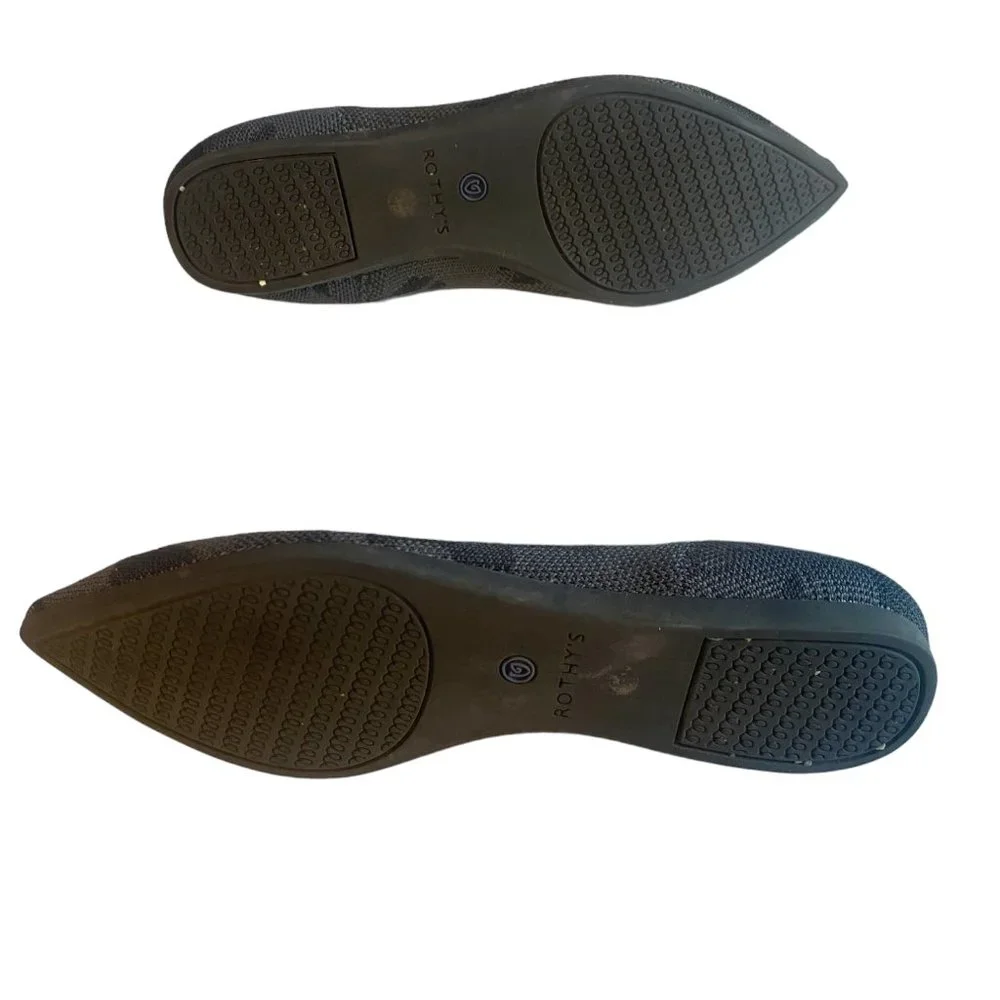 Rothy’s NWOB‎ The Point in Black/Gray Camo Retired Women's SZ 6