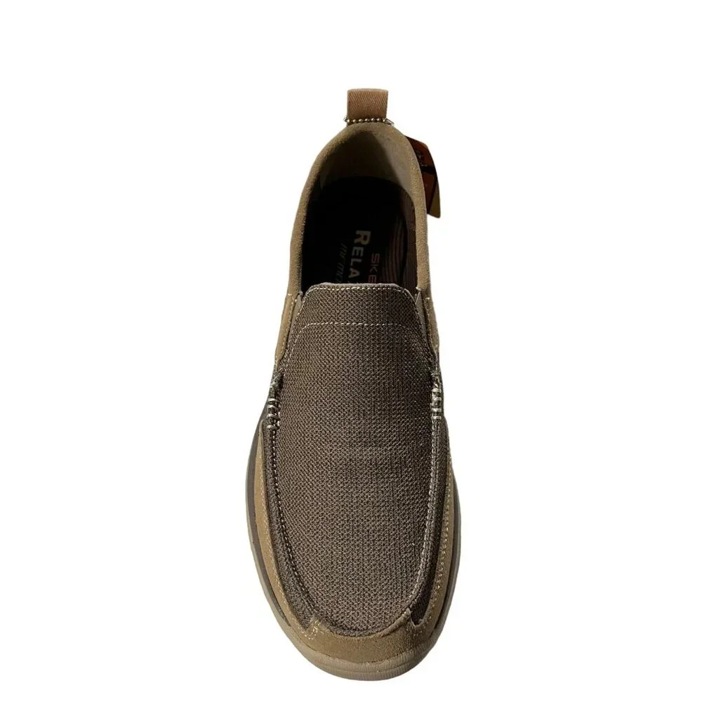 Skechers Men's Loafer Size 11.5 Tan Relaxed Fit Slip-on Shoe Memory Foam Footbed