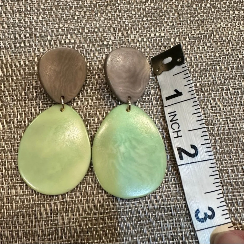 Elegant Green and Brown Earrings