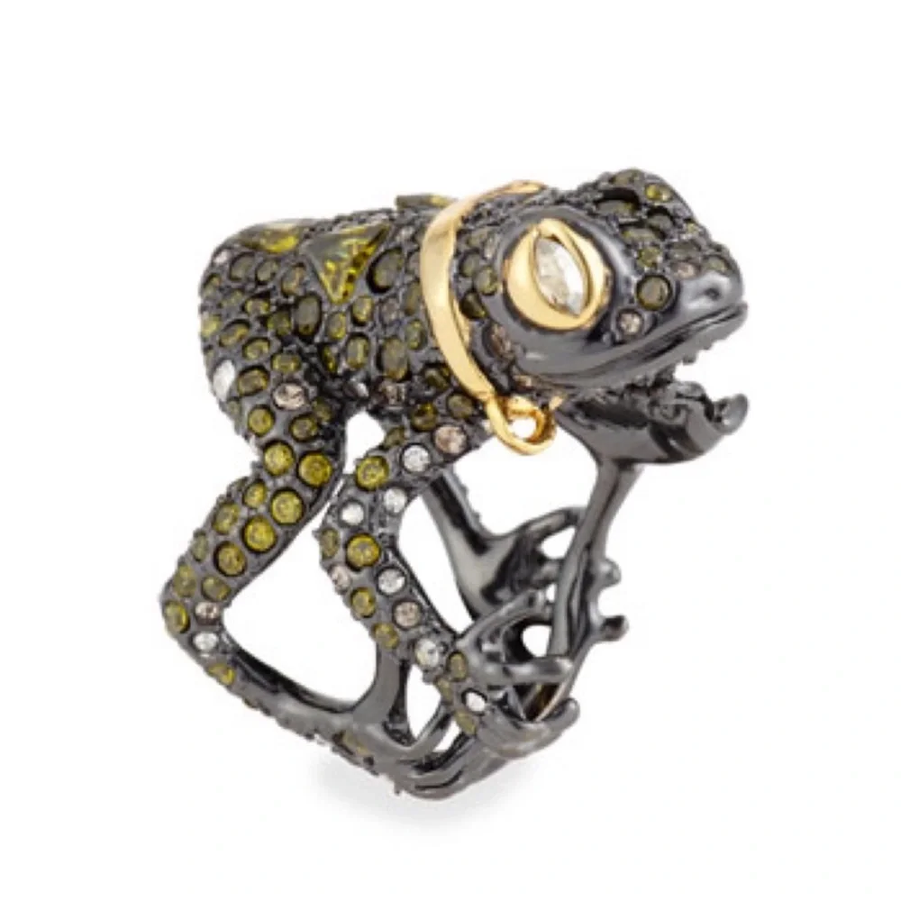ALEXIS BITTAR• Elements crystal Frog Ring Size ~7