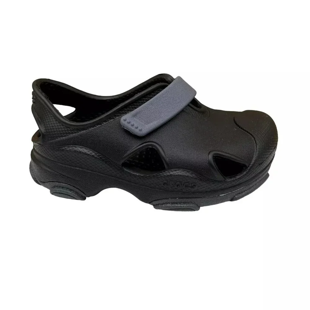 Crocs Baby/Toddler Boys Fisherman Sandals Size 6 Black Closed Toe Slip-on‎