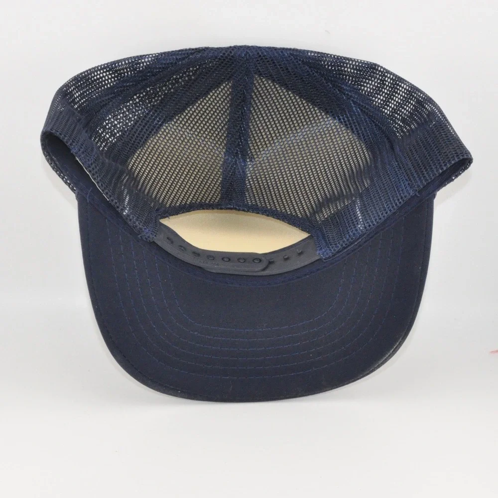 YoungAn Hat Co Trucker Hat OS Navy Blue‎ Excellent B&B Lawn Care Snapback Mesh