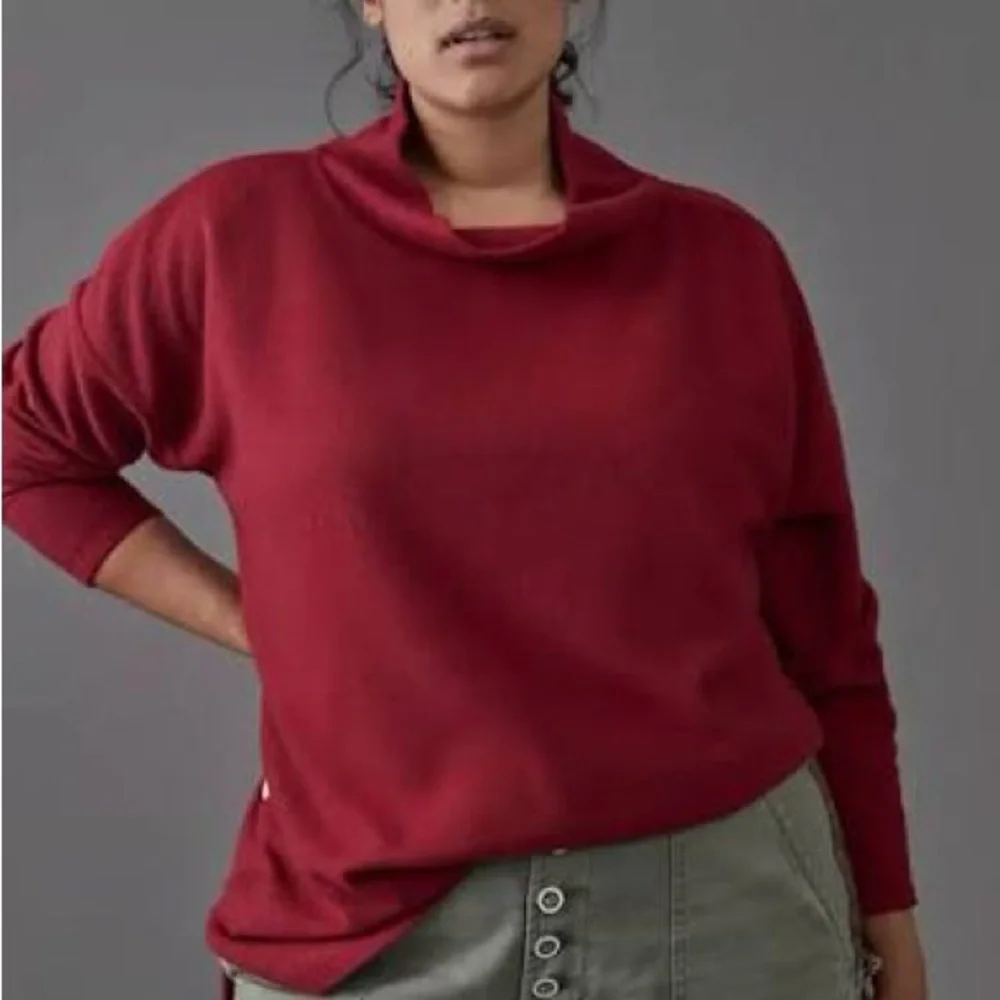 Anthro Oversized Mock Neck Sweater