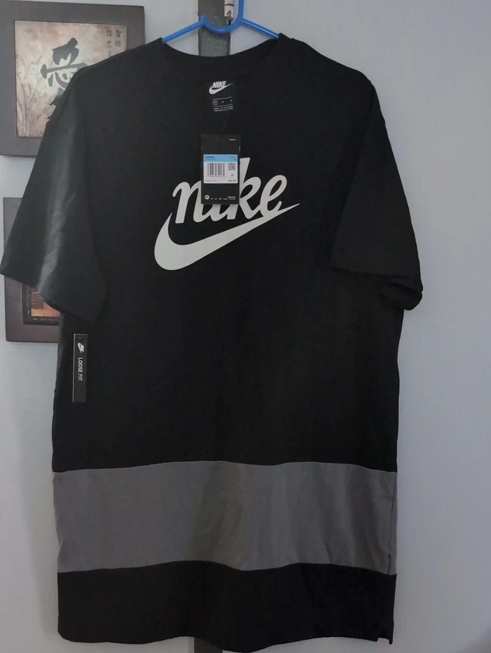 Nike Black Short Sleeve T'Shirt Dress with Gray Colorblock