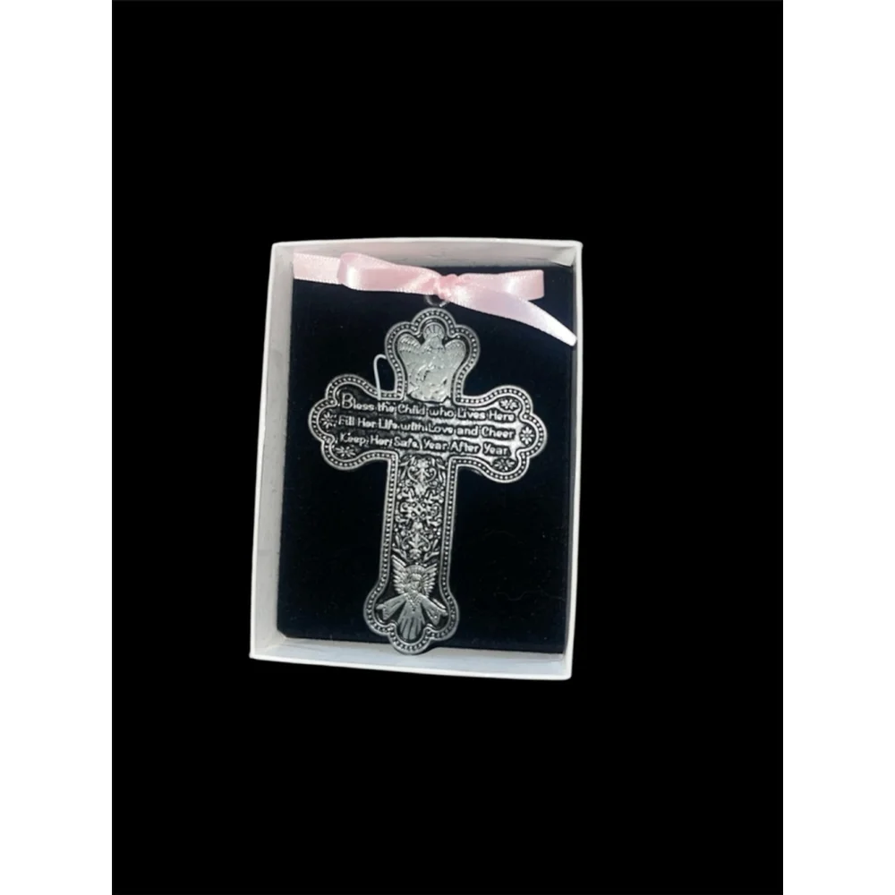 Girl's CAMCO Blessing Cross Decor One Size Silver Pink