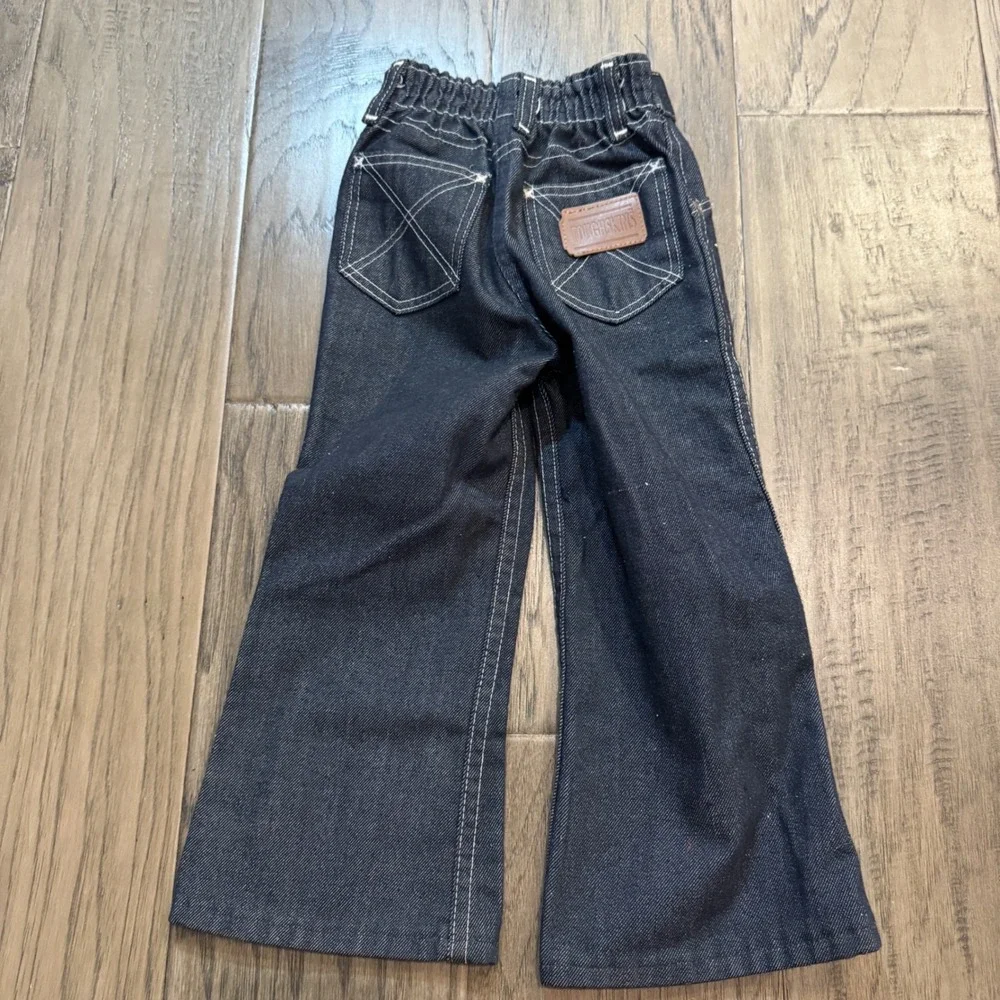 Vintage Sears Toughskins Jeans Size 4 Slim Dark Wash Denim‎ Flare Leg Kids