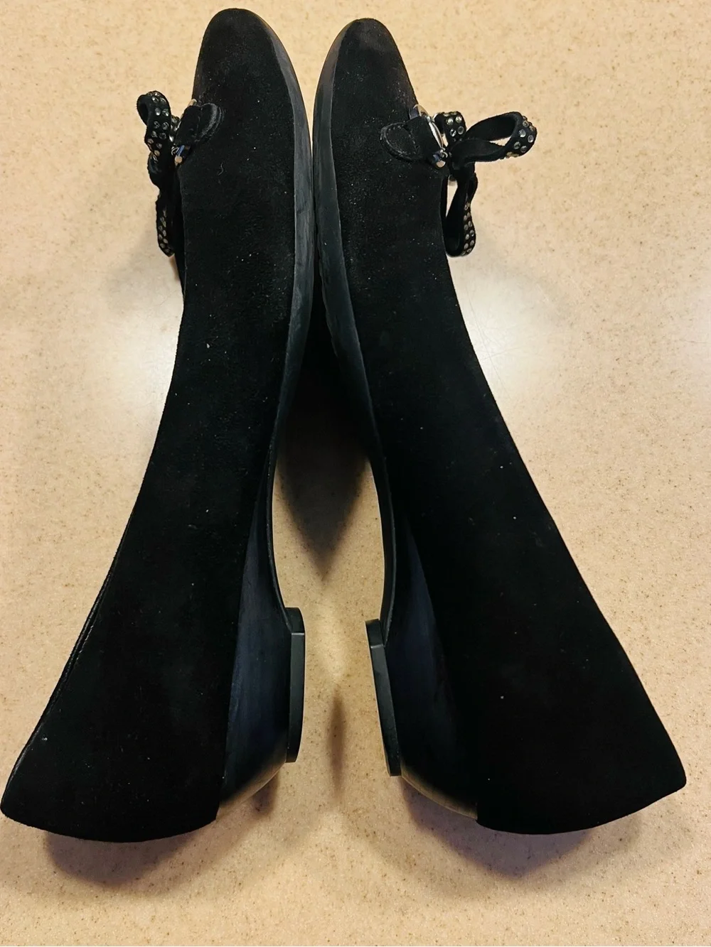 Geox “Respira” Black Suede Bow Ballet Flats size 7.5(38 euro)