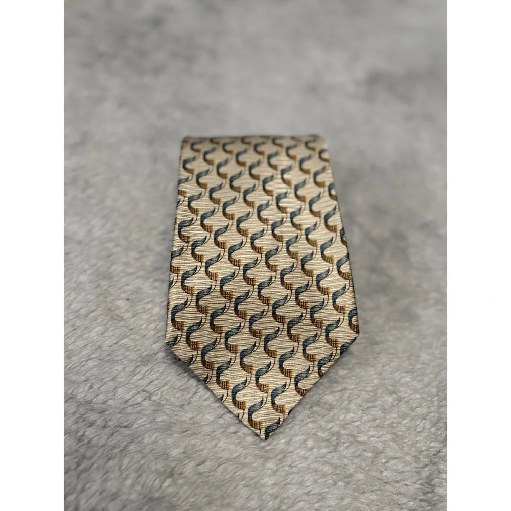New Robert Talbott Nordstrom Men's Yellow Silk Neck Tie Business Dress Geometric