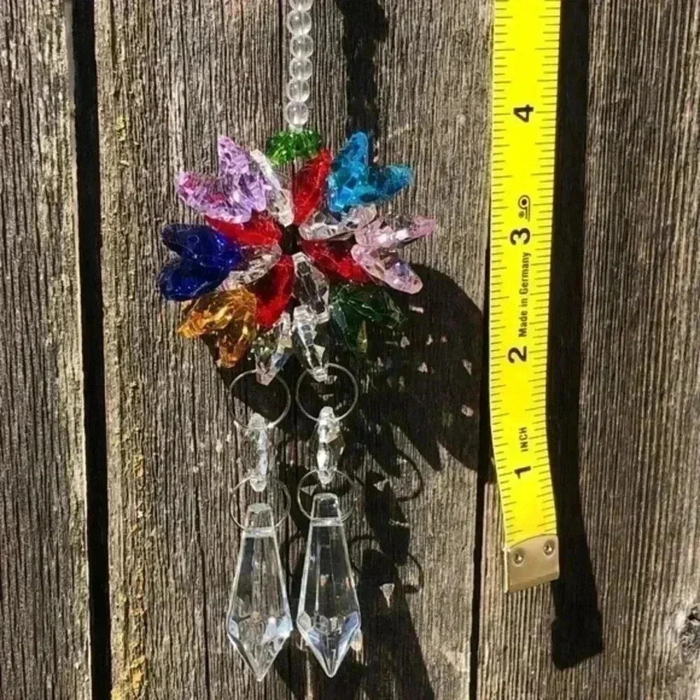 Gorgeous K9 Crystal Rainbow Huge Flower Suncatcher NWT