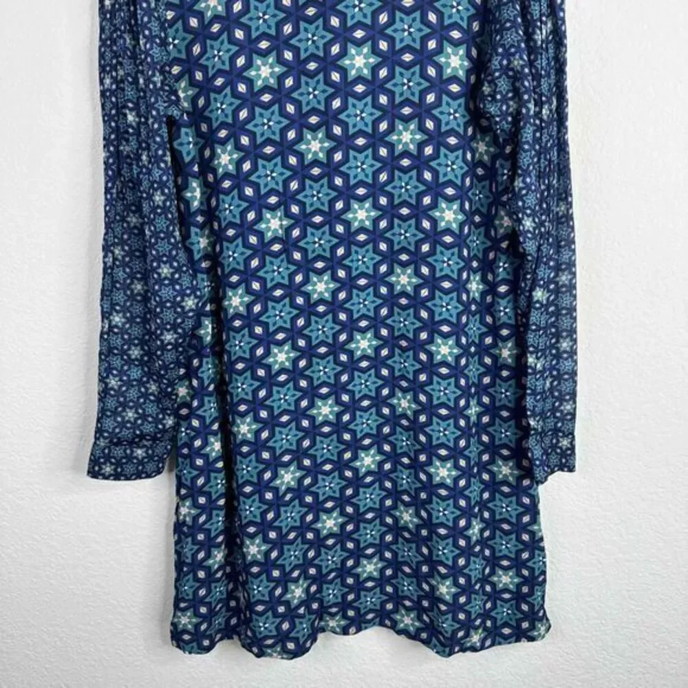 Blank London Dress Womens Small Long Sleeve Blue Abstract‎ Fairy Boho Whimsical