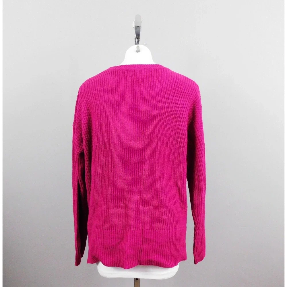 Melloday‎ Women's Round Neck Long Sleeve Sweater, Size L, Purple, New
