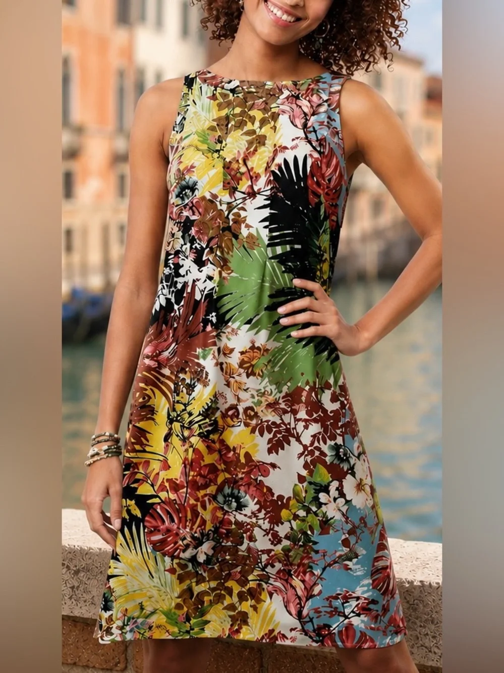 J. Jill Dress Size Large Colorful Vacation Resort Wear Casual Lightweight Summer