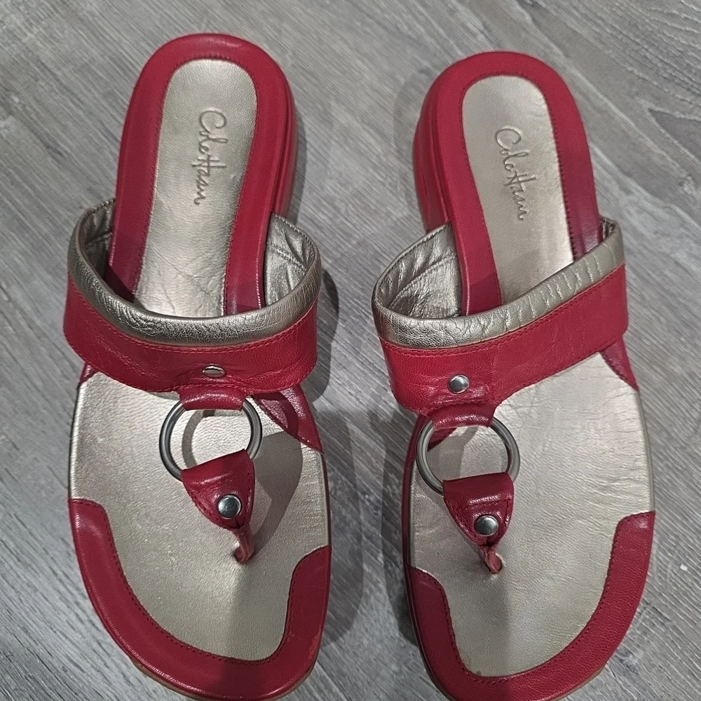 COLE HAAN x AIR G-Series WEDGE Sandals in RED PATENT LEATHER - Women’s Size 6.5