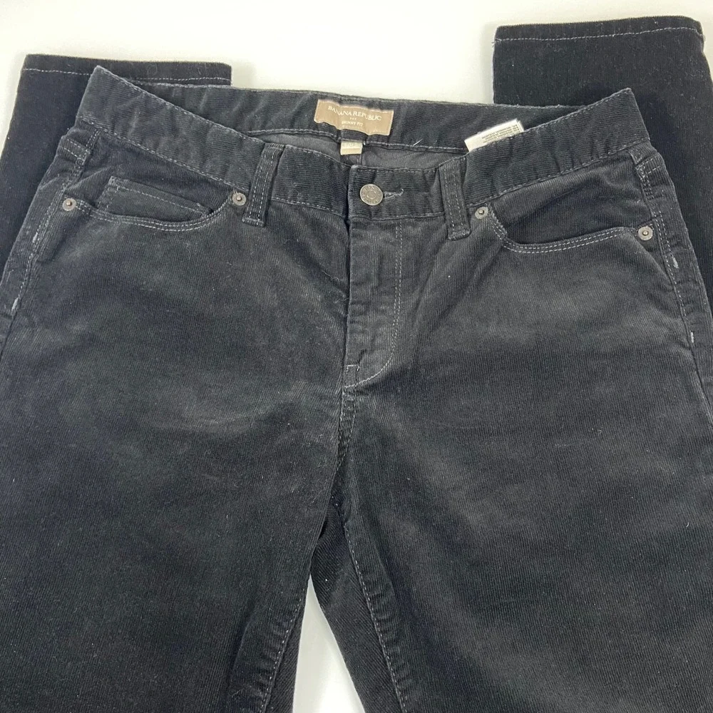 Banana‎ Republic Womens Size 28/6 (ACT30) Black Corduroy Skinny Fit Pants READ